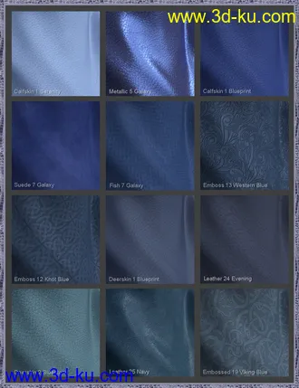 3D打印模型Exotic Leather Shader Presets 3 for Iray的图片