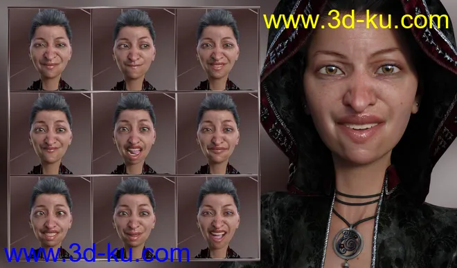 Expressions for Genesis 8 Female and Edie 8模型的图片5