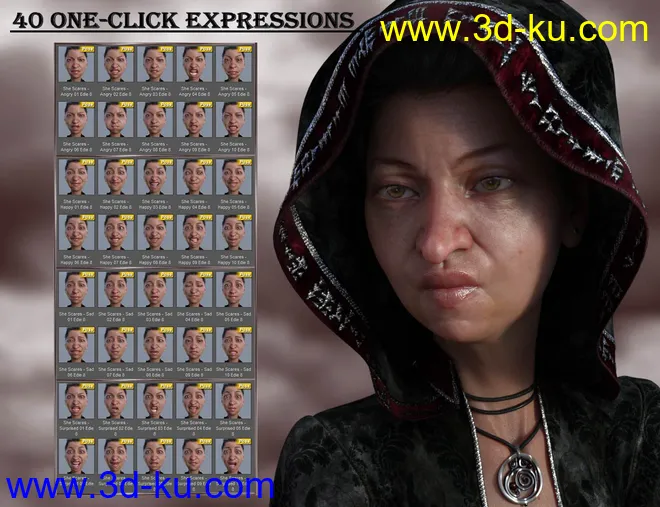 Expressions for Genesis 8 Female and Edie 8模型的图片6