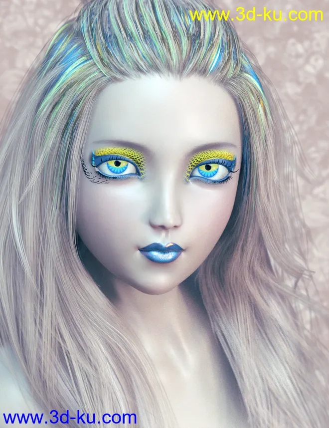 Extreme Closeup Tropical Geoshell Makeups for Genesis 8 Female(s)模型的图片3