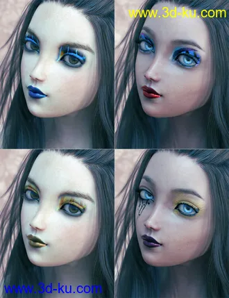 3D打印模型Extreme Closeup Tropical Geoshell Makeups for Genesis 8 Female(s)的图片