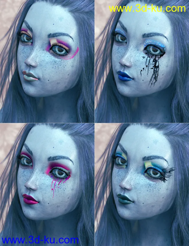 Extreme Closeup Tropical Geoshell Makeups for Genesis 8 Female(s)模型的图片9