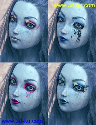 3D打印模型Extreme Closeup Tropical Geoshell Makeups for Genesis 8 Female(s)的图片