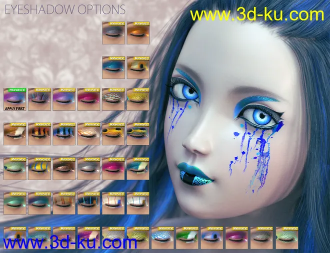 Extreme Closeup Tropical Geoshell Makeups for Genesis 8 Female(s)模型的图片10