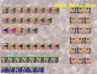 3D打印模型Extreme Closeup Tropical Geoshell Makeups for Genesis 8 Female(s)的图片