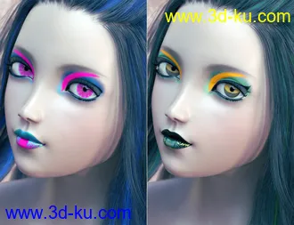 3D打印模型Extreme Closeup Tropical Geoshell Makeups for Genesis 8 Female(s)的图片