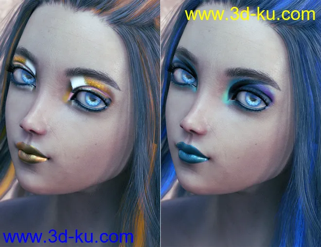 Extreme Closeup Tropical Geoshell Makeups for Genesis 8 Female(s)模型的图片15