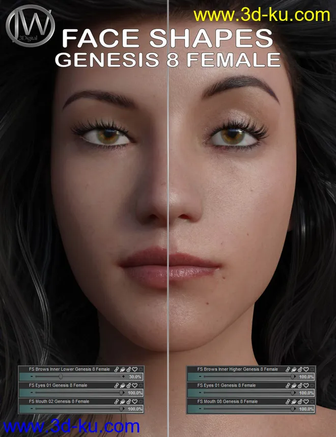 Face Shapes for Genesis 8 Female模型的图片1