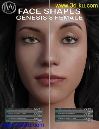 3D打印模型Face Shapes for Genesis 8 Female的图片