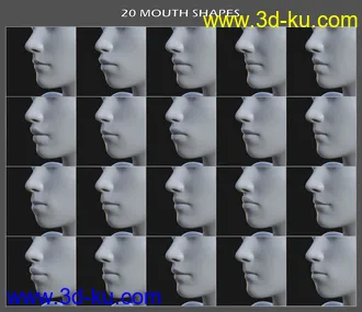 3D打印模型Face Shapes for Genesis 8 Female的图片