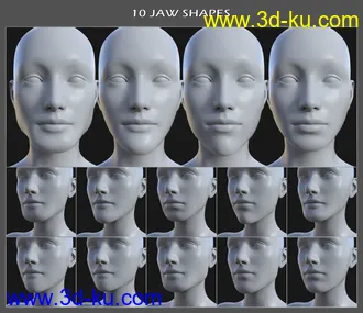 3D打印模型Face Shapes for Genesis 8 Female的图片