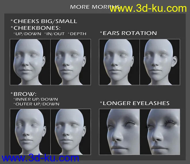 Face Shapes for Genesis 8 Female模型的图片8