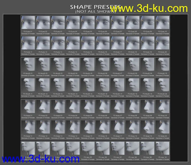 Face Shapes for Genesis 8 Female模型的图片9