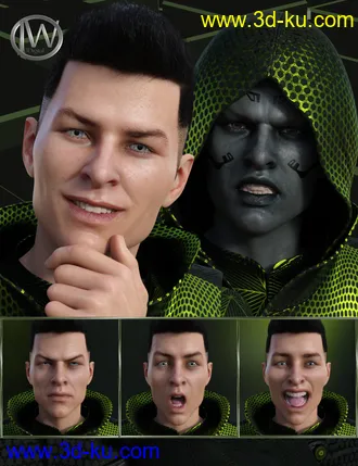 3D打印模型Faces of Our Hero - Expressions for Genesis 8 Male and Nix 8的图片