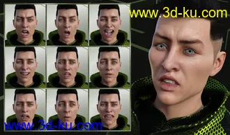 3D打印模型Faces of Our Hero - Expressions for Genesis 8 Male and Nix 8的图片