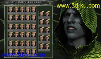 3D打印模型Faces of Our Hero - Expressions for Genesis 8 Male and Nix 8的图片