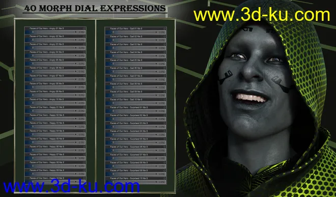 Faces of Our Hero - Expressions for Genesis 8 Male and Nix 8模型的图片7