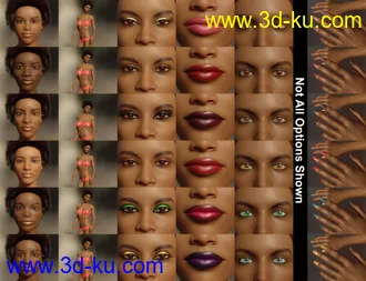 3D打印模型Faces of the World - Africa for Genesis 8 Female的图片