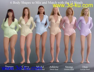 3D打印模型Faces of the World - Northern Europeans for Genesis 8 Female的图片