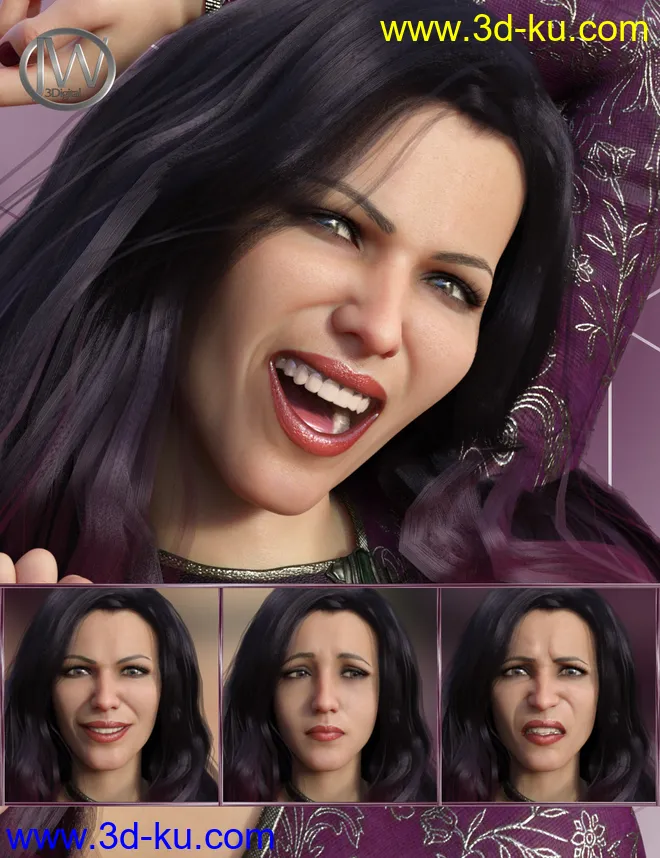 Feelings - Expressions for Genesis 8 Female and Bridget 8模型的图片1