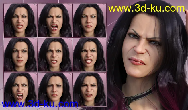Feelings - Expressions for Genesis 8 Female and Bridget 8模型的图片4