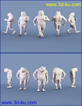 3D打印模型FF's A Frog's Life Poses for Bullwarg HD的图片