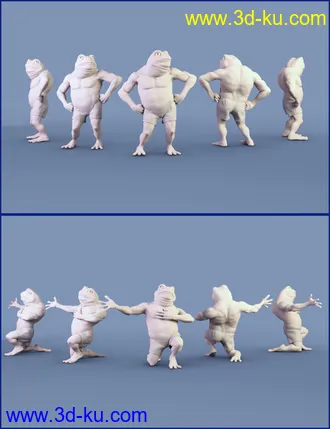3D打印模型FF's A Frog's Life Poses for Bullwarg HD的图片