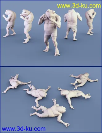 3D打印模型FF's A Frog's Life Poses for Bullwarg HD的图片