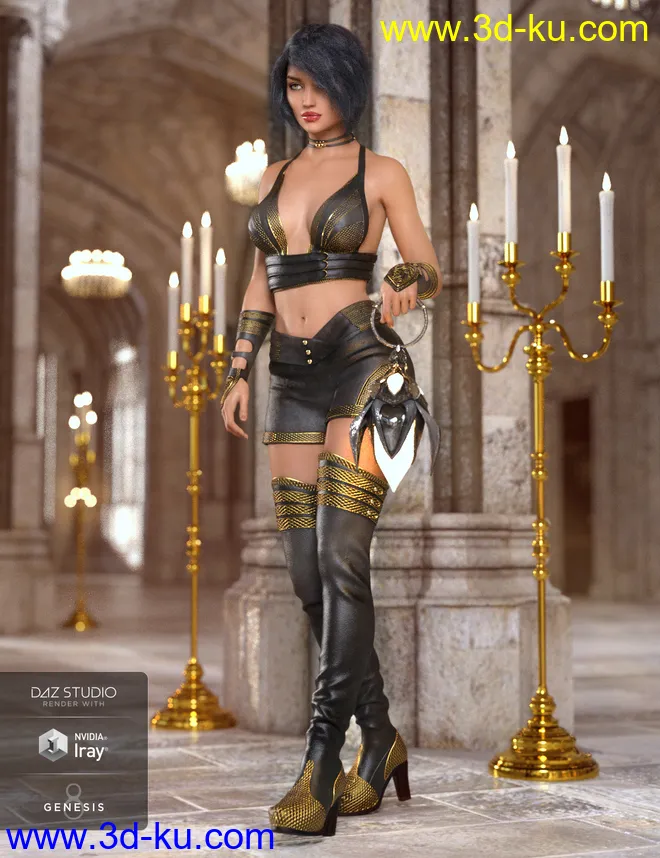 Fire Soul Outfit for Genesis 8 Female(s)模型的图片2
