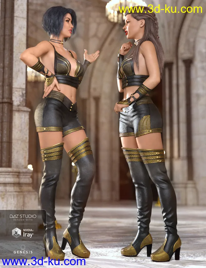 Fire Soul Outfit for Genesis 8 Female(s)模型的图片4