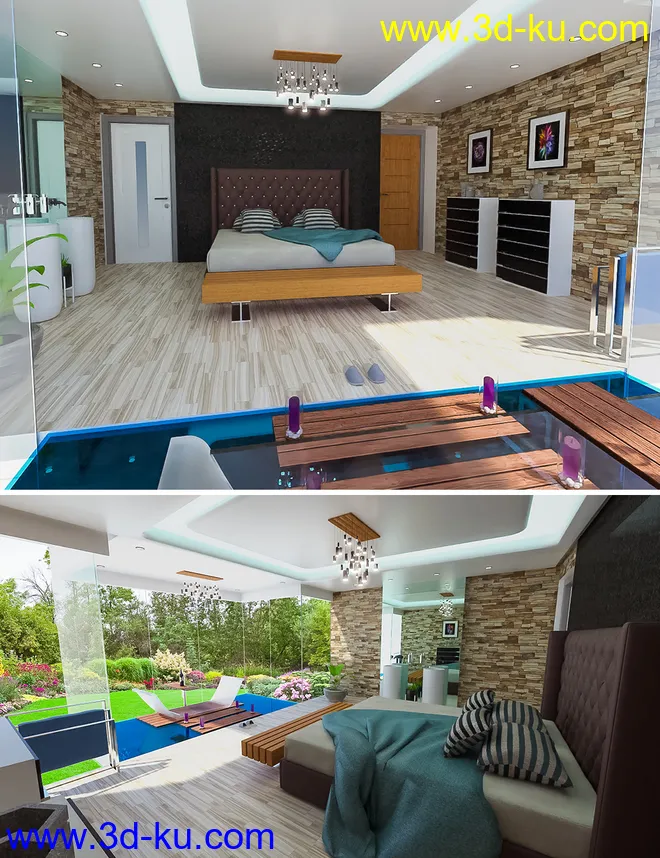 Floating Tub Bedroom模型的图片1