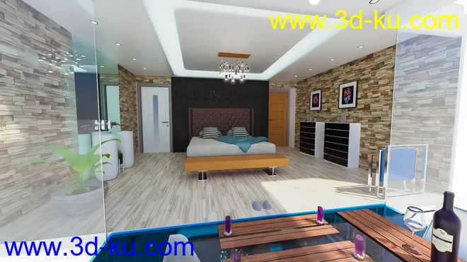 Floating Tub Bedroom模型的图片2