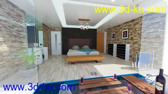 3D打印模型Floating Tub Bedroom的图片