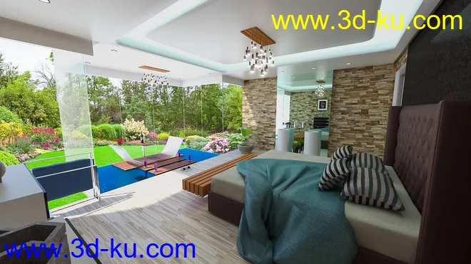 Floating Tub Bedroom模型的图片3