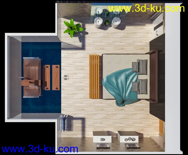 Floating Tub Bedroom模型的图片8