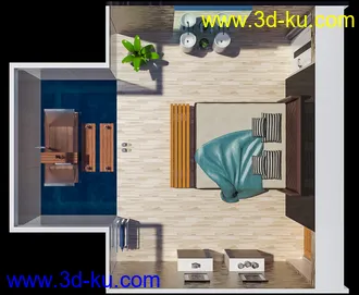 3D打印模型Floating Tub Bedroom的图片