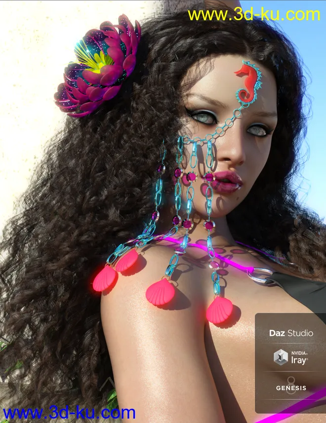 Flower Of Atlantis Outfit For Genesis 8 Female(s)模型的图片2