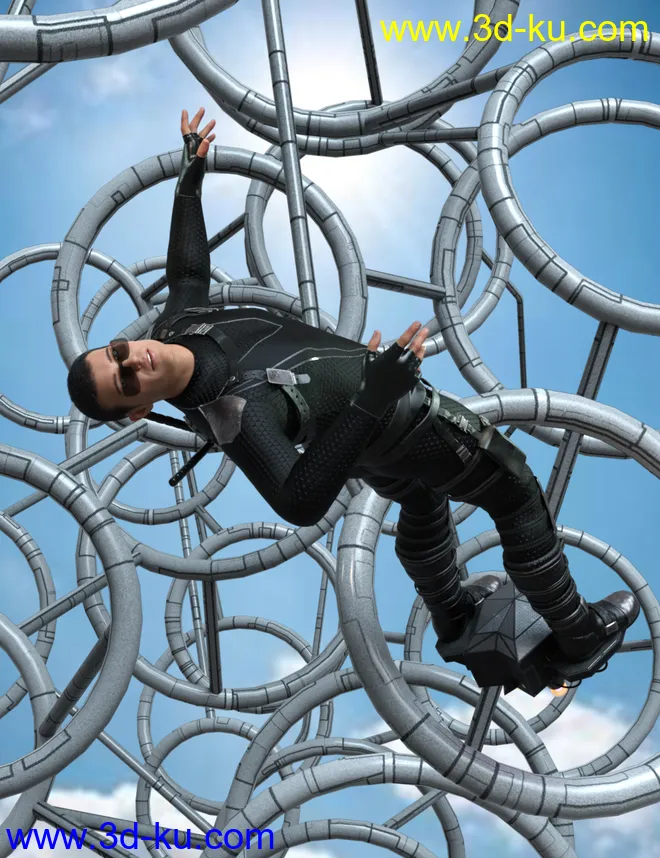 Flyboard Action Poses for Genesis 8 Male模型的图片2