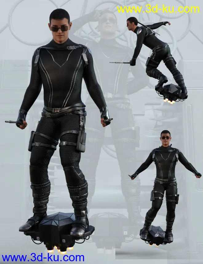 Flyboard Action Poses for Genesis 8 Male模型的图片3