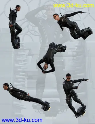 3D打印模型Flyboard Action Poses for Genesis 8 Male的图片