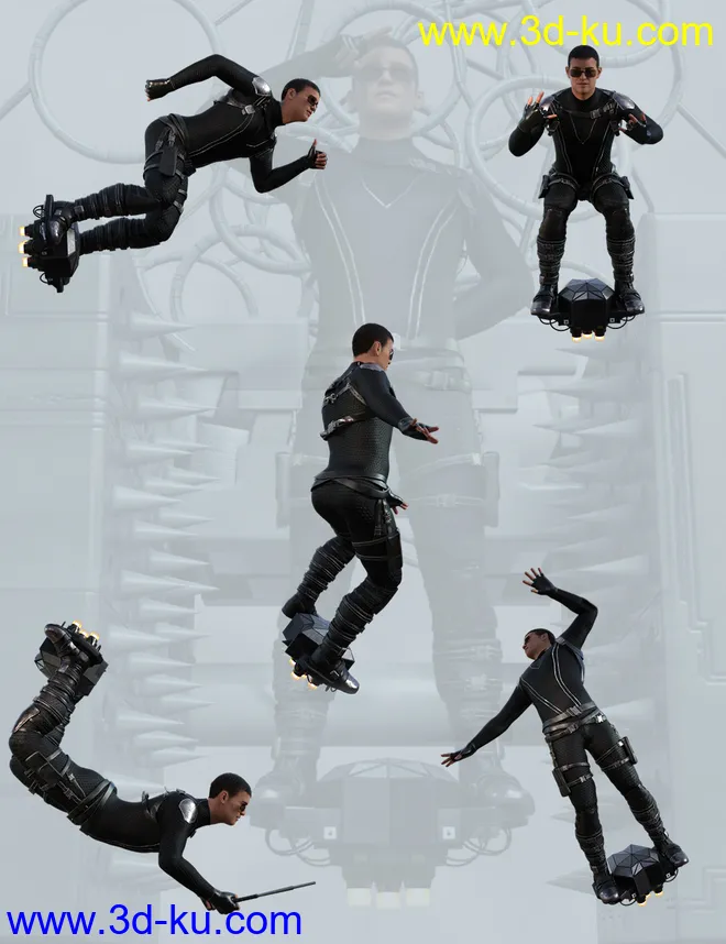 Flyboard Action Poses for Genesis 8 Male模型的图片6