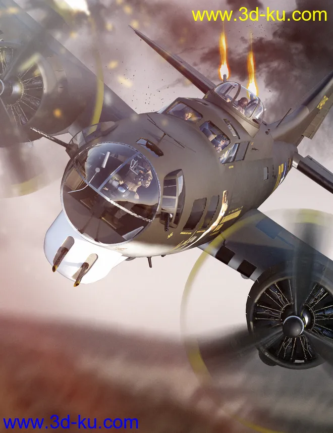 Flying Fortress Warplane模型的图片1