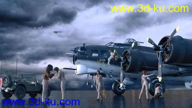 Flying Fortress Warplane模型的图片2