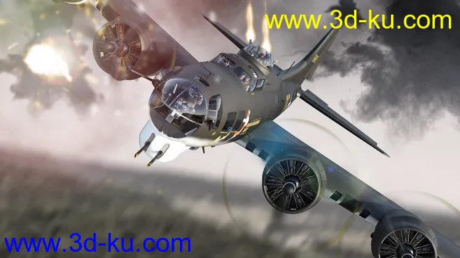 Flying Fortress Warplane模型的图片4