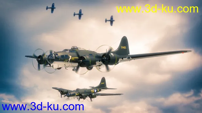 Flying Fortress Warplane模型的图片6