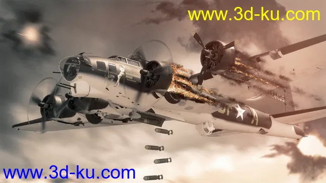 Flying Fortress Warplane模型的图片7