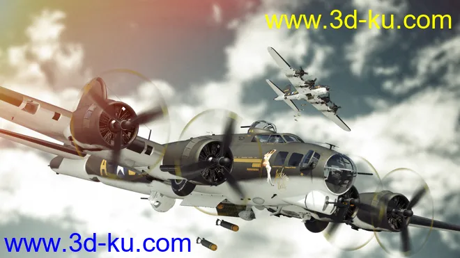 Flying Fortress Warplane模型的图片9
