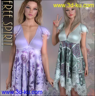 3D打印模型Free Spirit for dForce Handkerchief Dress G8F的图片