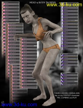 3D打印模型Funtasy Shaping Morphs for Genesis 8 Female的图片