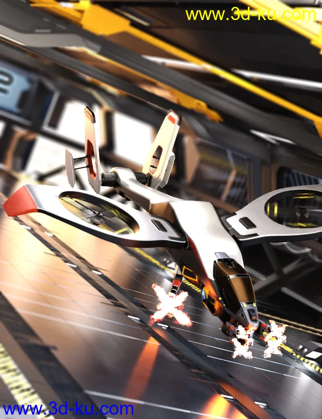 Futuristic Attack Helicopter模型的图片1